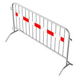 Dranghek staal 15,5kg - 200cm - 14 spijlen - rood wit reflecterende strip