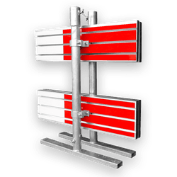 Afzethek klapbaar compleet - 150cm - klasse 3 rood/wit