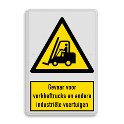 Waarschuwingsbord W014 - Gevaar industriële voertuigen zoals heftrucks