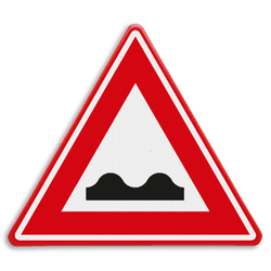 Verkeersbord RVV J01 - Slecht wegdek - reflecterend