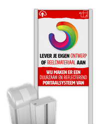 Portaalsysteem TS-50/100 met informatiebord (2:3) + eigen ontwerp/beeldmateriaal