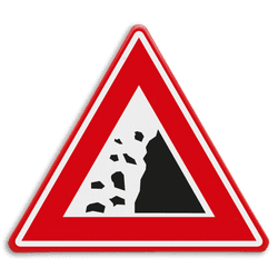 Verkeersbord - waarschuwing vallend gesteente