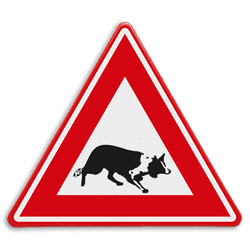 Verkeersbord - waarschuwing overstekende Bordercollie - reflecterend