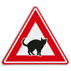 Verkeersbord - waarschuwing overstekende katten - reflecterend