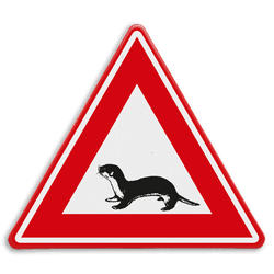 Verkeersbord - waarschuwing overstekende otter - reflecterend