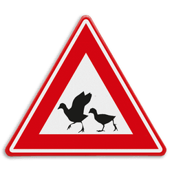 Verkeersbord - waarschuwing overstekende watervogels