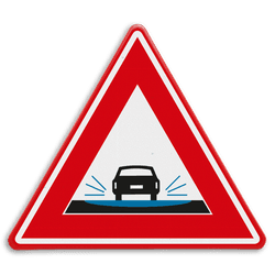 Verkeersbord - waarschuwing mogelijk wateroverlast bij regen