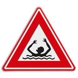 Verkeersbord - waarschuwing drijfzand - reflecterend