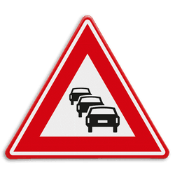 Verkeersbord RVV J33 - Vooraanduiding file