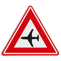 Verkeersbord RVV J30 - Vooraanduiding laagvliegende vliegtuigen