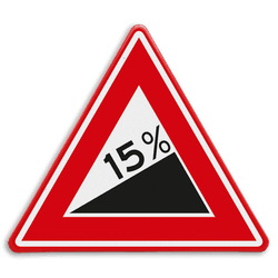 Verkeersbord RVV J06 - Vooraanduiding Steile Helling