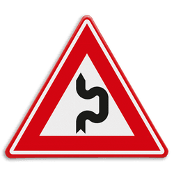 Verkeersbord - Vooraanduiding dubbele S-bocht
