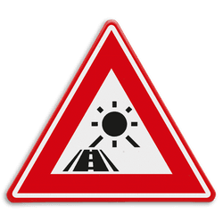 Verkeersbord - waarschuwing laagstaande zon