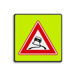 Verkeersbord RVV J20f - Slipgevaar - extra opvallend (fluorescerend)
