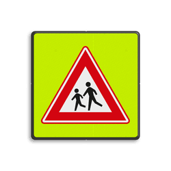 Verkeersbord RVV J21f - FLUOR Overstekende Kinderen