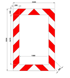 Kaderrand NL 2240x3335x330mm rood/wit Silca/VPD | Klasse 3