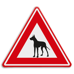 Verkeersbord - waarschuwing pas op voor de waakhond - reflecterend