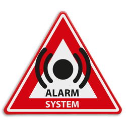Verkeersbord - waarschuwing ALARM SYSTEM