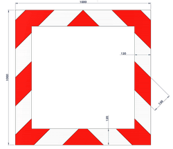 Kaderrand NL 1000x1000x120mm rood/wit Silca/VPD | Klasse 3