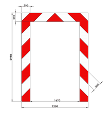 Kaderrand NL 2250x2980x290mm 3-delig - rood/wit Silca/VPD | Klasse 3
