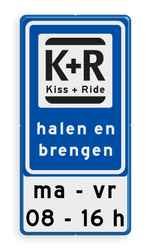 Verkeerbord RVV L52 KISS & RIDE - halen en brengen met tekst