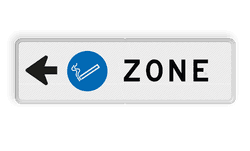 Routebord pijl - ROOKZONE + eigen tekst