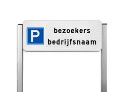 Parkeerplaats bord bezoekers + bedrijfsnaam - type TS reflecterend