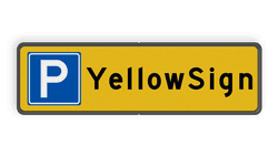 Parkeerplaatsbord met bedrijfsnaam