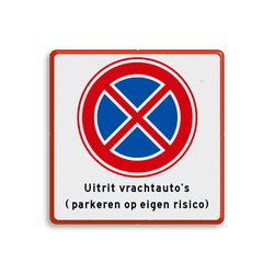 informatiebord E02 - parkeren op eigen risico