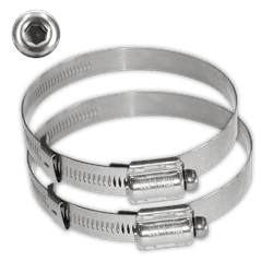 Colliers de serrage en inox - Antivol tam-torque - Diam&egrave;tre variable (lot de 2 pi&egrave;ces)