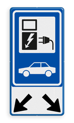 Verkeersbord RVV E08 - oplaadpunt + pijlen - BE04b