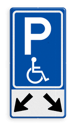 Verkeersbord RVV E06-OB504 Parkeren mindervaliden 2 vakken