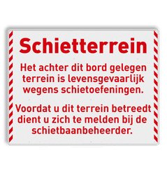 Toegangsbord voor Schietterrein Defensie