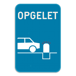 Informatiebord - Opgelet verzinkbare paal