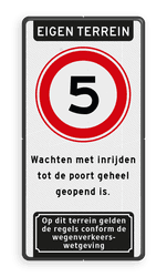Toegangsbord voor terrein met regelgeving