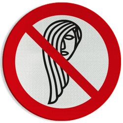 Autocollant ou panneau - Cheveux longs interdits