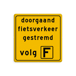Omleidingsbord  - Werk in Uitvoering - eigen tekst volg 'X'