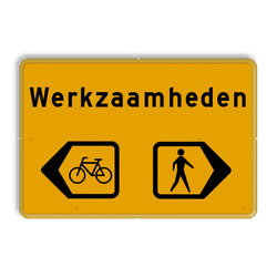 Omleidingsbord - Werkzaamheden fietsers/voetgangers