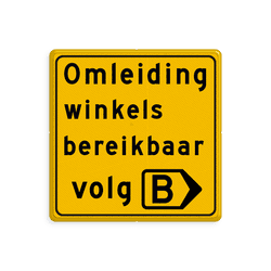 Omleidingsbord - Eigen tekst - volg route