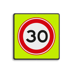 Verkeersbord RVV A01-030f - Maximum snelheid 30 km/h - extra opvallend