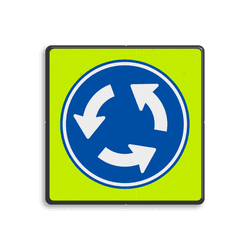 Verkeersbord RVV D01f rotonde - fluorescerend