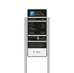 Portaalsysteem TS met informatiebord 2:5 met aluminium geborstelde staanders