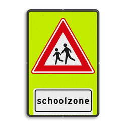 Verkeersbord RVV J21f - FLUOR Schoolzone