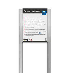 Parkeerreglement G4S - portaalbord 600x800mm - aluminium geborstelde staanders TS6