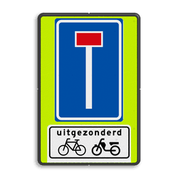 Verkeersbord RVV L08 - OB54 - Doodlopende weg met uitzondering