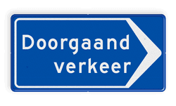 Verkeersbord RVV BB100r - doorgaand verkeer rechts - reflecterend
