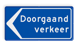 Verkeersbord RVV BB100l - doorgaand verkeer links - reflecterend