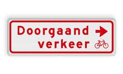 Verkeersbord RVV BW02r 600x200mm - Doorgaand verkeer
