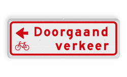 Verkeersbord RVV BW02l 600x200mm - Doorgaand verkeer