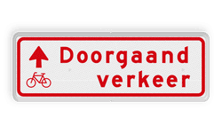 Verkeersbord RVV BW02b 600x200mm - Doorgaand verkeer
